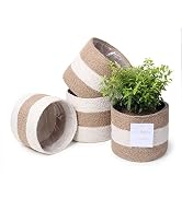 ECO Living Jute Planter Basket Sustainable Woven Rope Covers for Decorating Indoor/Outdoor Plants...