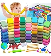 Modeling Clay Kit - 62 Colors Air Dry Magic Clay, Best Gift for Boys & Girls Age 3-12 Year Old, D...