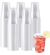 SIUQ 600 Pack 9 oz Plastic Cups, Clear Disposable Cups, Hot/Cold Party Drinking Cups, PP Clear Pl...