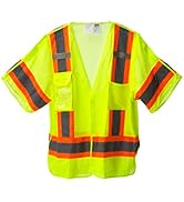 Cordova VB3201FRXL Type R, Class III, Limited FR, 5-Point Breakaway Vest, Lime Mesh, Clear Radio ...