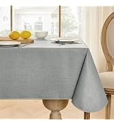 Softalker Vinyl Tablecloth Rectangle, Outdoor 100% Waterproof Oil Proof Plastic Edge Binding Tabl...