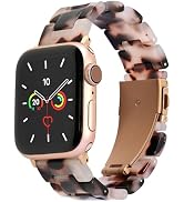 MAIRUI Resin Watch Bands Compatible with Apple Watch iWatch Wristband for Women Men Dressy Link R...