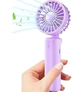 Hssio Mini Handheld Fan, Portable Hand Fan Electric Battery Operated 180° Ratotion, 3 Speeds, 200...