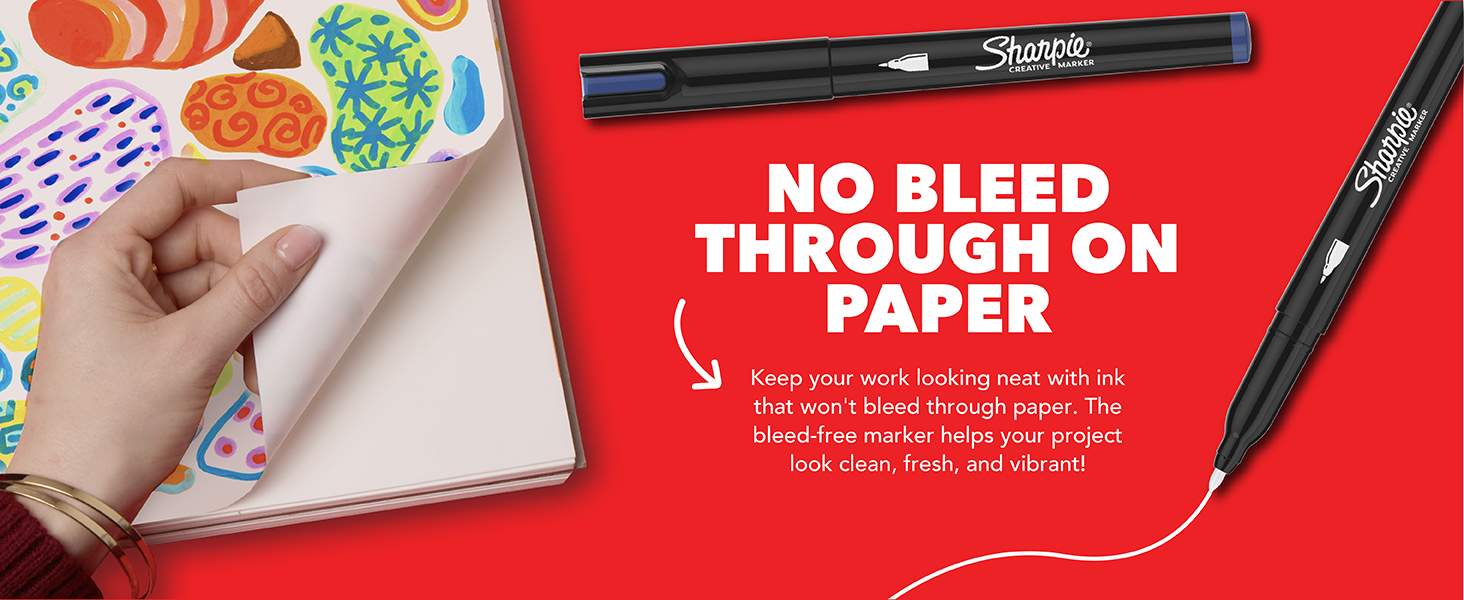 No bleed through on paper