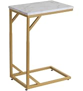 Serteaw C-Shaped End Table, Sturdy Side Table for Couch Sofa Bedside Small Space,C Snack Table TV...