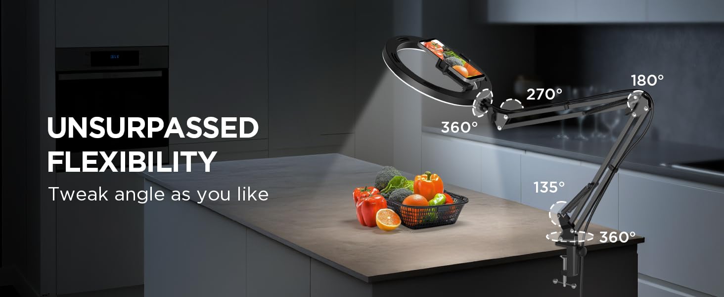 selfie light with arm stand