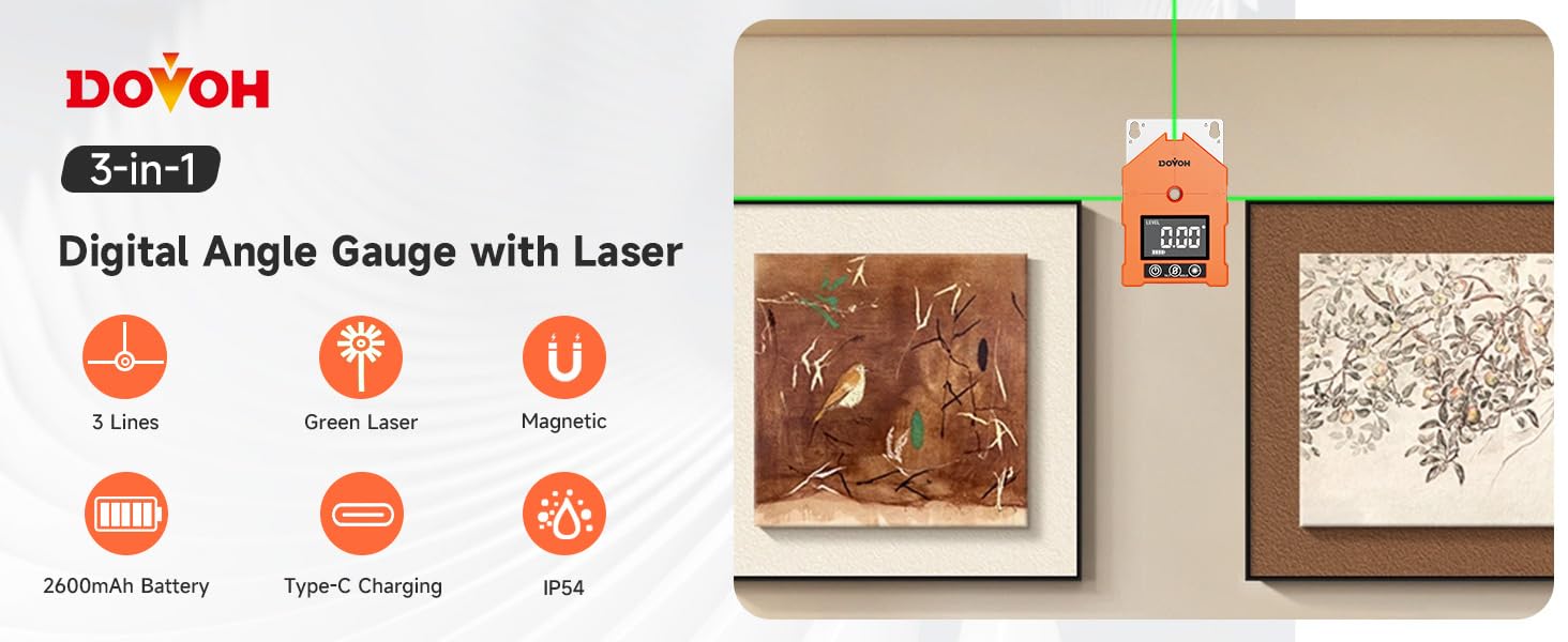 DOVOH Digital Angle Finder with Laser