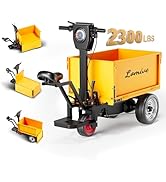 Lomive Electric Wheelbarrow 2300lbs Heavy Duty Hauler- Battery Powered Utility Cart w/Detachable ...