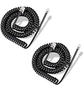 Phone Cord 16 FT Uncoiled/2FT Coiled, 2 Pack Telephone Cord Phone Handset Cord, RJ9 Long Phone Co...