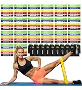 GHCTFE 100PCS Resistance Bands Bulk Set for Group Fitness, Schools & Gyms – 20 Sets of 5-Level Na...