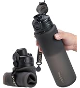 TakeToday Collapsible Water Bottles 32oz, Foldable Travel, BPA Free | Silicone | Leakproof | for ...