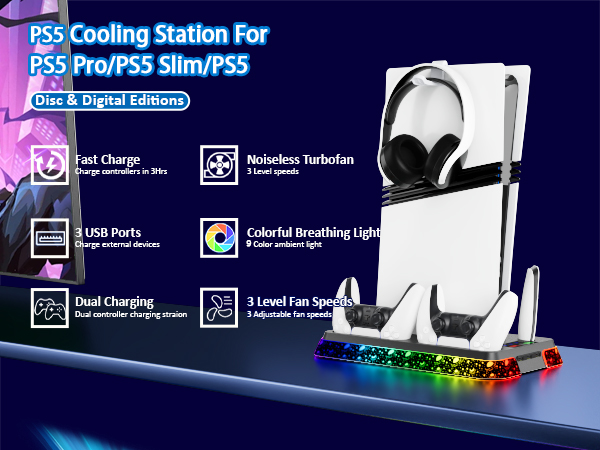 playstation cooling station ps5 ps5 cooling system ps5 pro fan cooling fan