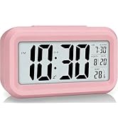 Lesipee Digital Alarm Clock for Bedroom, Desk Clock Battery Operated, Digital Clock with Extra Lo...