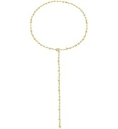 Elegant Gold Plated Y-Shaped Lariat Necklace for Women,Drop Pendant Choker, Fashion Y2K Jewelry G...