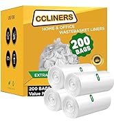 3 Gallon Clear Small Garbage Bags (200 Count) Bathroom Trash Bags Plastic Wastebasket 2 Gallon 4 ...