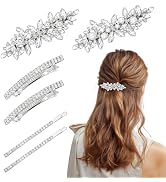 CWJCYTNSN 6 PCS Rhinestone Hair Clips for Wedding Bridal Hair Barrettes for Ladies Women Hair Acc...
