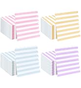 FALIZIFU 100 Pieces 3-Ply Striped Scalloped Napkins Folded 5 x 5 inch Disposable Cocktail Napkins...