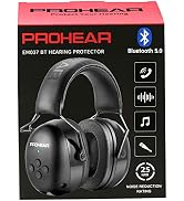PROHEAR 037 Bluetooth 5.0 Hearing Protection Headphones with Rechargeable 1100mAh Battery, 25dB N...