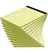Yellow Note Pads, 12 Pack Legal Pads 4x6 Inch, Notepad of Lined Paper, Perforated Notepads, Pocke...