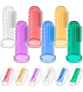 Baby Toothbrush Set, 6 Pcs Soft Infant Finger Toothbrush with 6 Boxes, Newborns Toddler Silicone ...