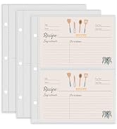 TAOLABV 50 Pack Recipe Card Page Protectors, Easy Storage, 4x6 Inch Recipe Card Sleeves, 2 Pocket...