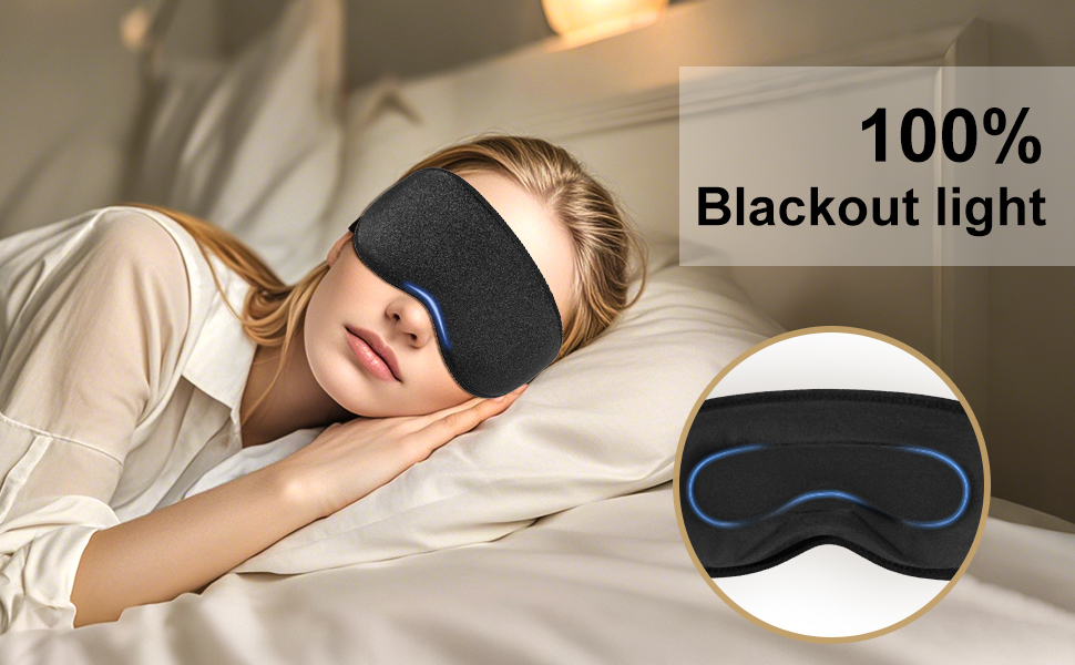 3D 100% Blackout Light Eye Mask for Sleep