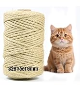 Jute Twine String 6mm x 328FT – Heavy Duty Natural Garden Twine for Crafts, Cat Scratching Posts,...