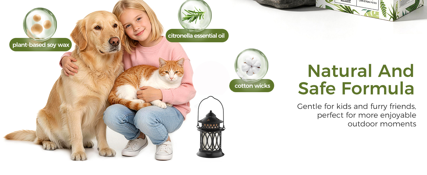 Text reads "Natural And Safe Formula." Repeats Image 1 content showing dogs, child, product icons, and natural safe formula messaging for pet care products.