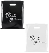 Rainbows & Lilies 100 Thank You Merchandise Bags - 2-Set Bundle – 12” x 15” Plastic Bags with Han...