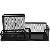 M&G Mesh Pen Holder Desk Organizers Pencil Holder for Desk Black, 3 Compartments Metal Office Sup...