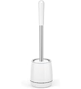 Toilet Brush, Toilet Brush and Holder with 304 Stainless Steel Handle, Space Saving Toilet Bowl B...