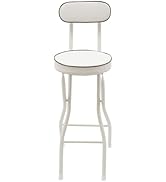 SimpMyloobe Folding Barstool with Back, Portable Folding Stool, TallFolding Padded Portable Stool...