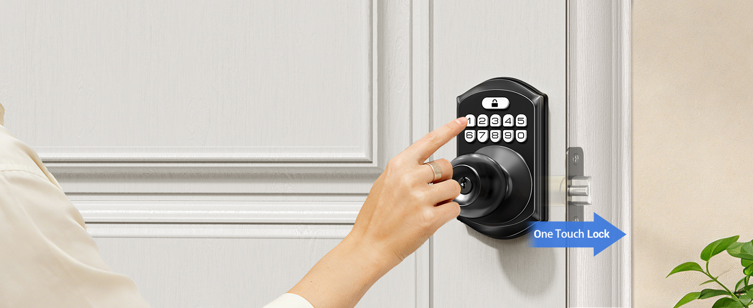 One-touch locking works by holding any keypad button for 2 seconds.