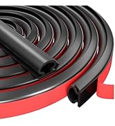 16.5ft Weather Stripping Door Seal Strip,Self-Adhesive Door Weather Stripping Seal Strip,D Shaped...