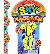 Big Parachute Toy (1 Unit Assorted Color) JA-RU. Children's Flying Toys. Sky Diving Action Figure...