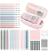 SKYDUE 44Pcs Aesthetic School Supplies, Big Capacity Pencil Pen Case with Cute Pastel Highlighter...