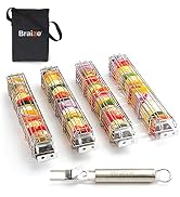 ORIGINAL Large Kabob Grilling Basket Set of 4 with Removable Handle. Stainless Steel construction...