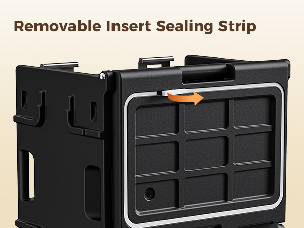 95QT insulated food carrier with removable insert sealing strip