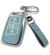 MILD EAST for Volkswagen Key Fob Cover with Keychain, Soft TPU Car Key Shell Case Holder for Atla...