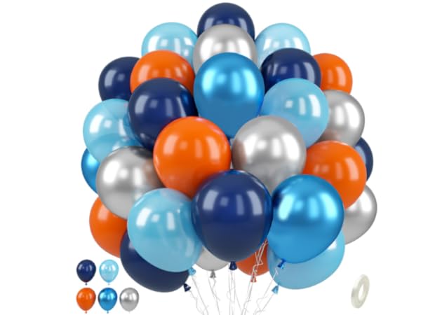 blue and orange balloons