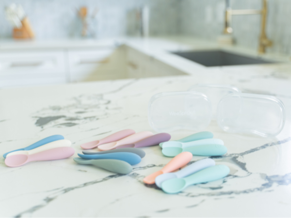 soft silicone baby spoons for sensitive gums self feeding utensils easy grip dishwasher safe design