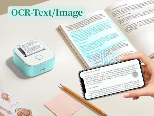 Memoking Mini Sticker Printer T02 Thermal Printer Portable Bluetooth Photo Printer