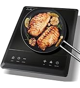 WAATFEET 1600W Portable Induction Cooktop,Electric Induction Cooker and Burner,Countertop Hot Pla...