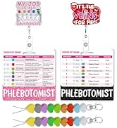 Cosmisun Phlebotomy Badge Reel Set - 2 PCS Order of Draw Badge Cards Beads Phlebotomist Badge Bud...