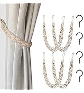 Melaluxe Curtain Tiebacks - Natural Cotton Curtain Rope Tieback, Handmade Rural Decorative Curtai...