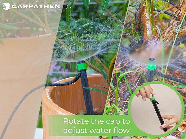 Carpathen Drip Irrigation Emitters - 1/4 Adjustable Drip Emitters
