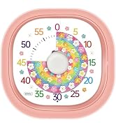 Noubnea Visual Timer 60 Minute – Silent Countdown Clock Visual Timer for Kids with Color-Coded Fl...