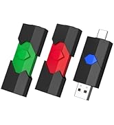 JUANWE 64GB USBC Flash Drive 3 Pack, Dual USB-A & Type-C Thumb Drive for Phone&Android Photo Stor...