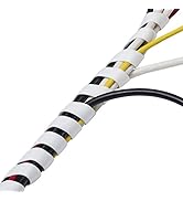 D-Line Cable Spiral Wrap, Cable Management Solution to Organize Bundles of Cords 0.4" - 1.57", Wi...