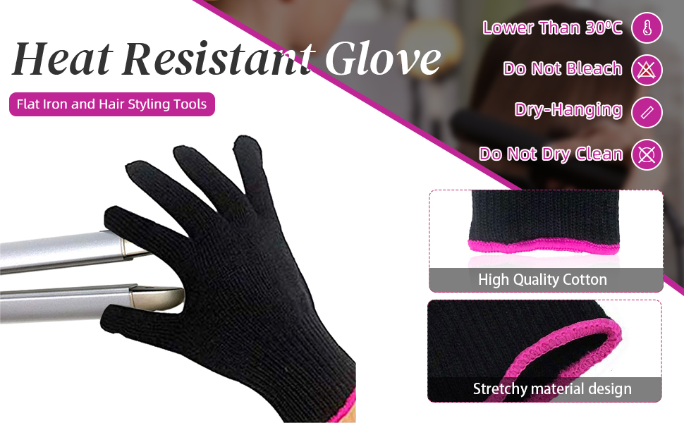flat iron and hair styling gloves